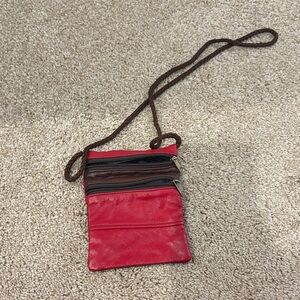 Red and Brown Crossbody Bag
